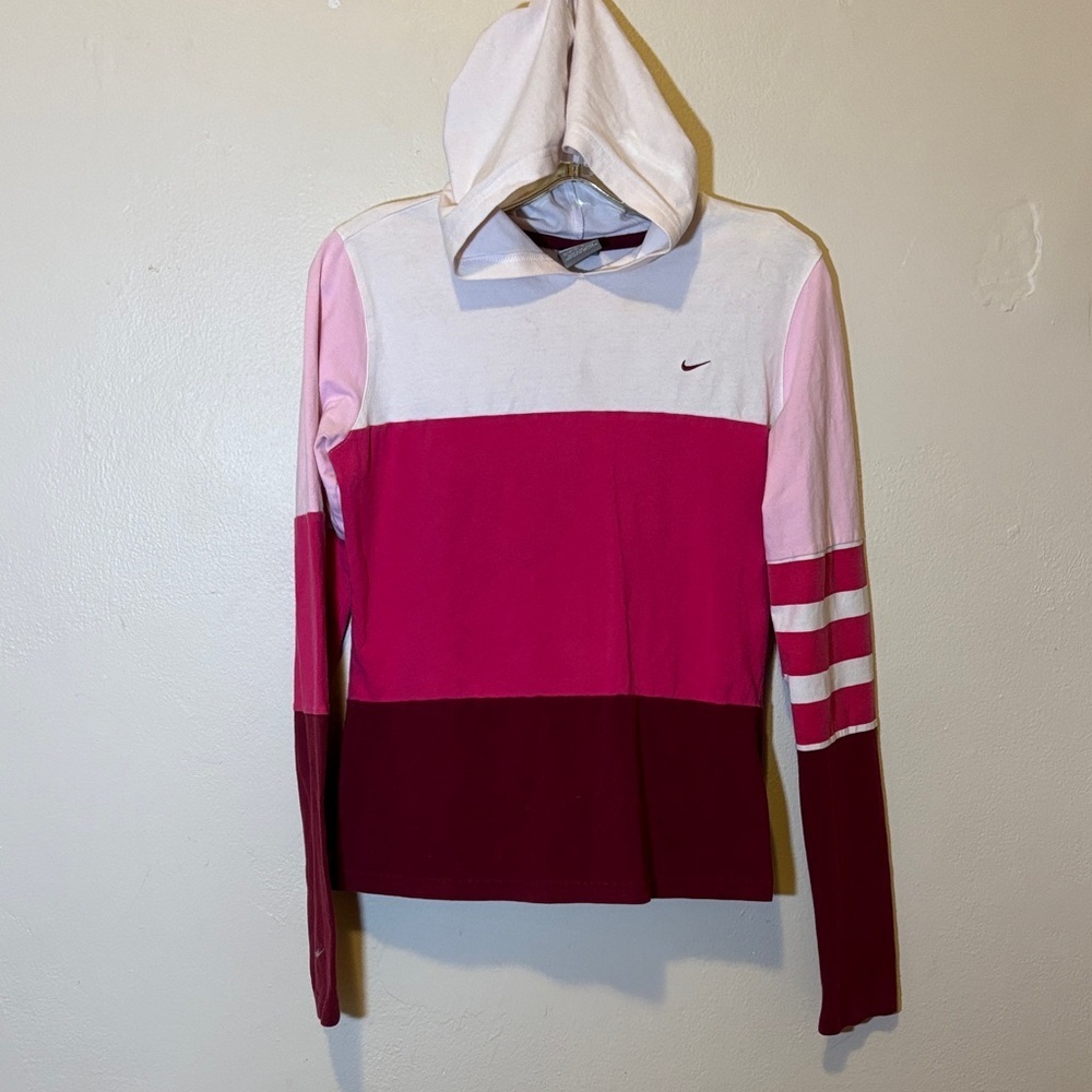 Nike Women's Hoodie in Pink and White